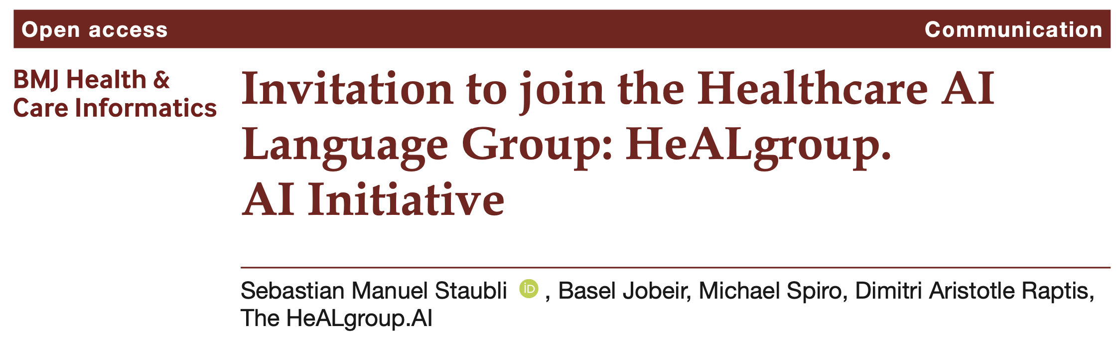 Invitation to join HeALgroup.AI