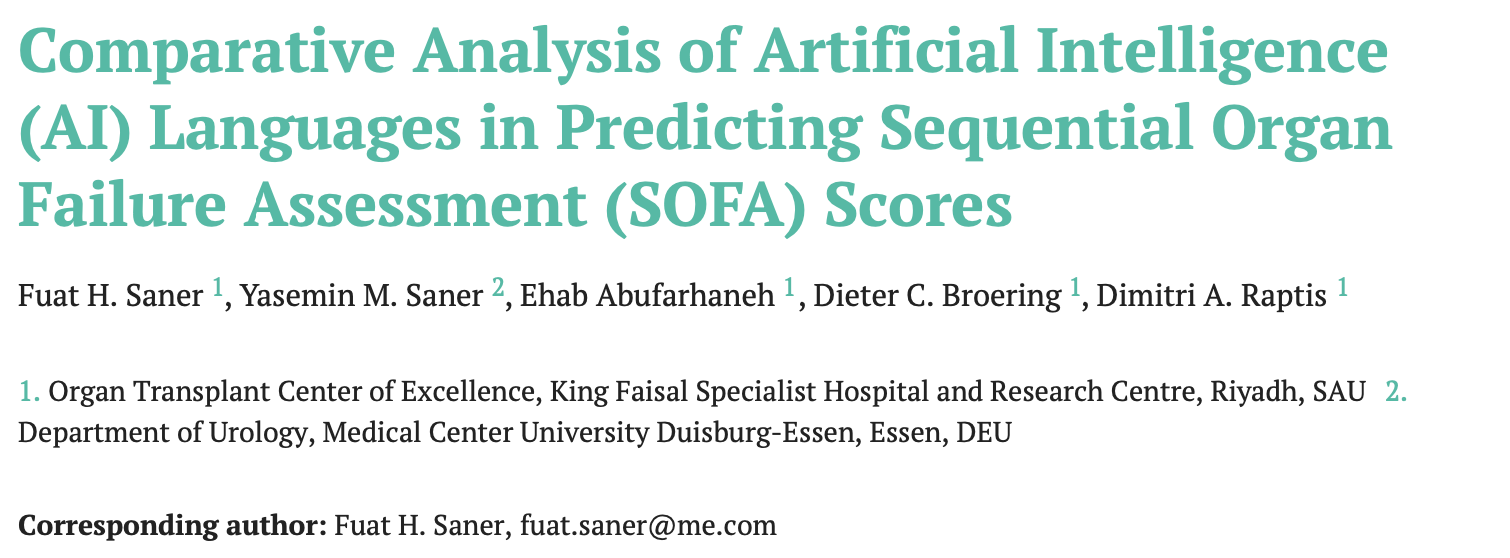 AI and SOFA score